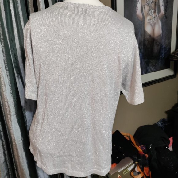 C.B. Collections - Sexy Shiny Casual Blouse - Picture 3 of 4